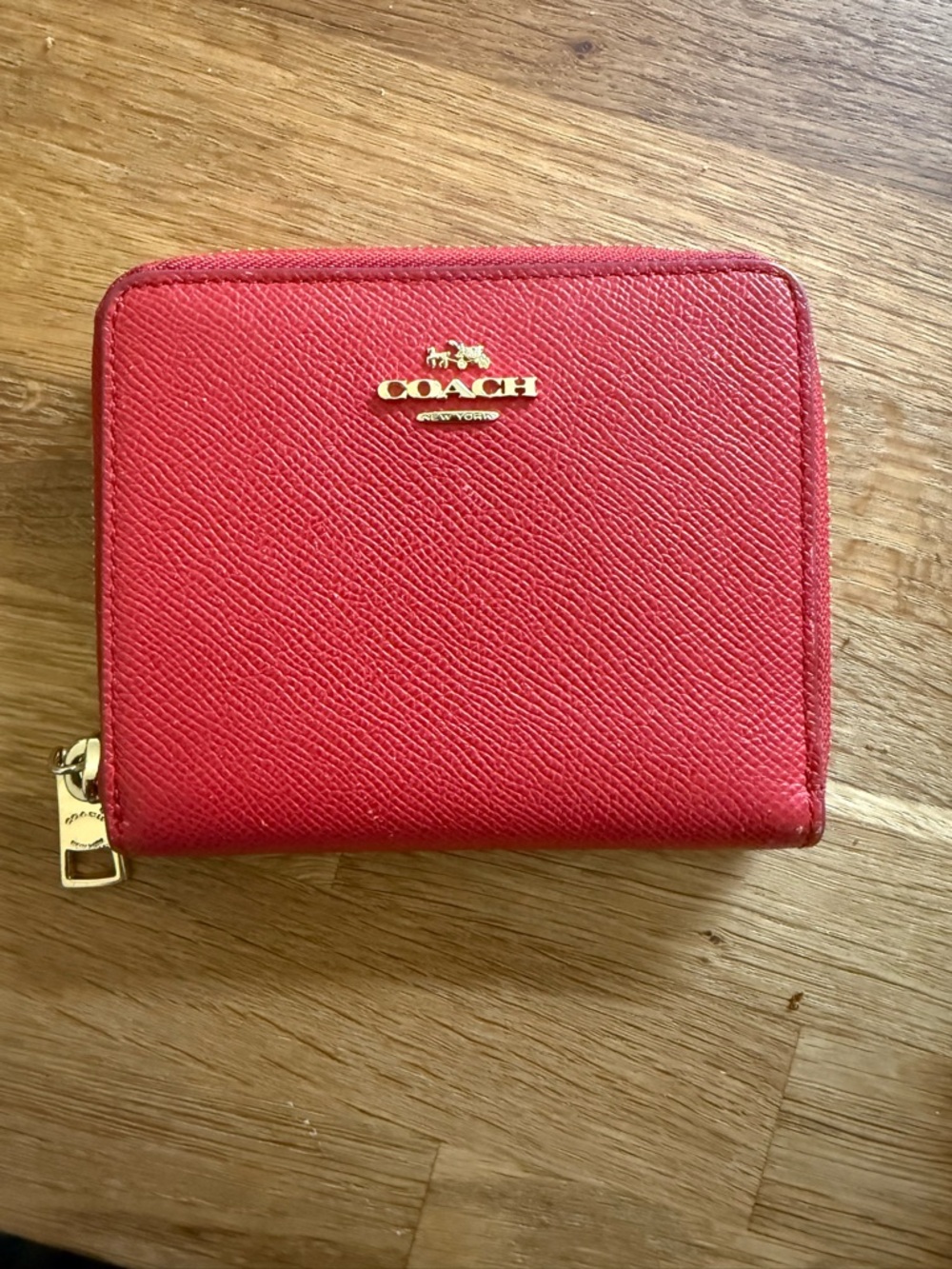 Coach Red Compact Zip Wallet